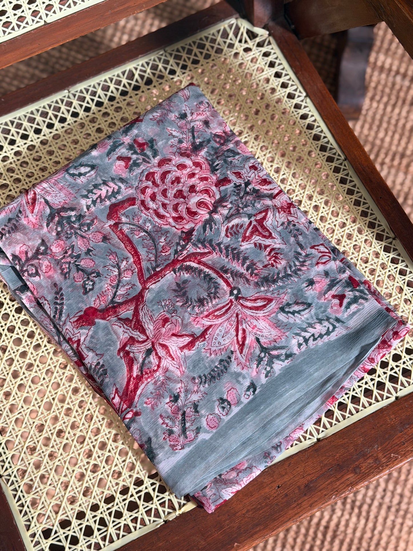 Naira Chiffon HandBlock Printed Saree
