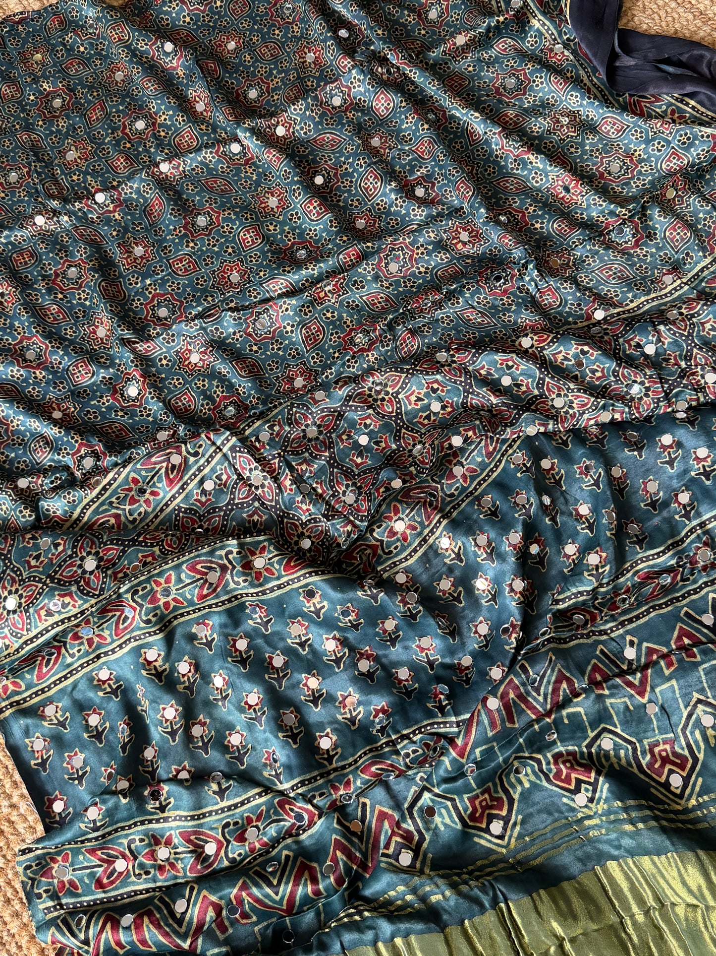 Firdaus Mirror Work Modal Silk Saree