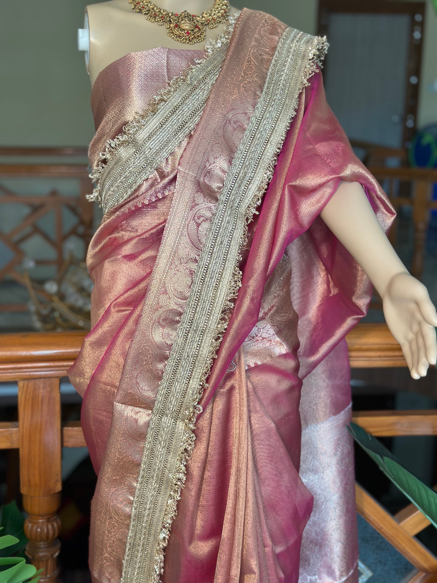 Blush Tissue Saree