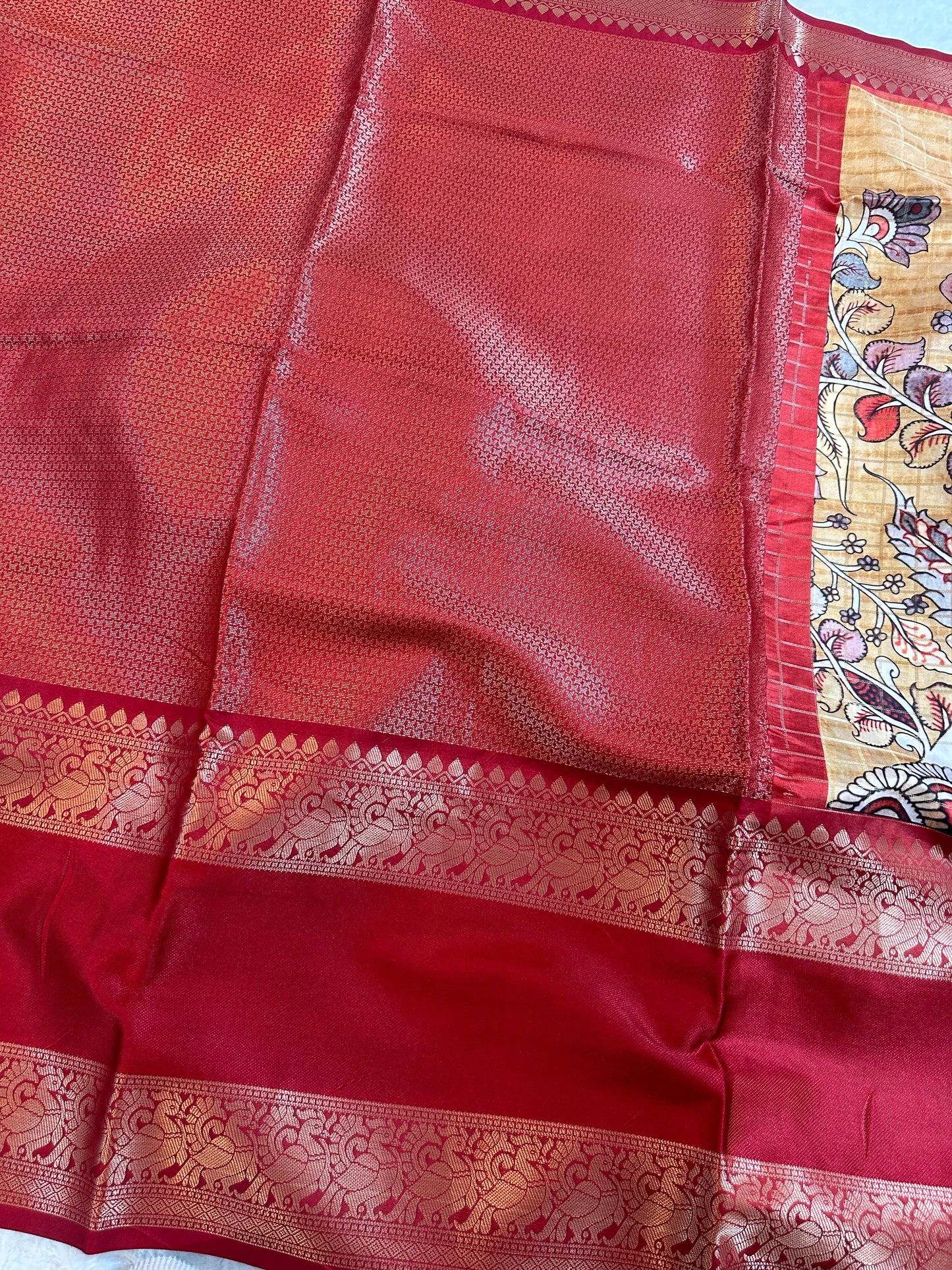 Mayuri Kalamkari Saree