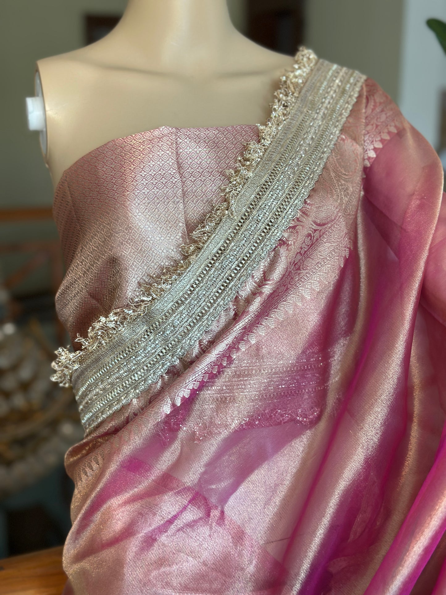Blush Tissue Saree