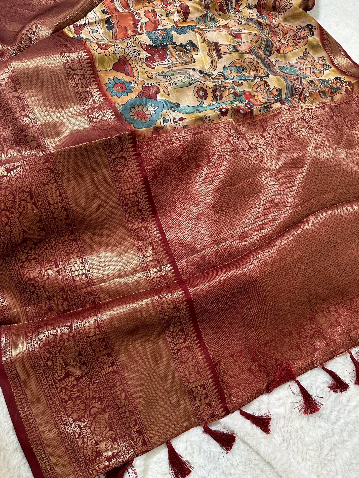 Nandi Kanchi Kalamkari Saree