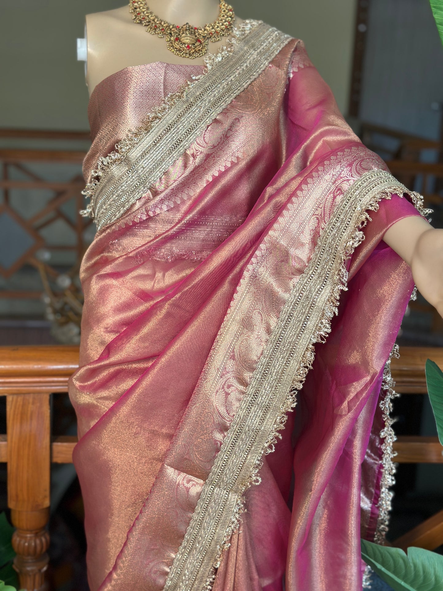 Blush Tissue Saree