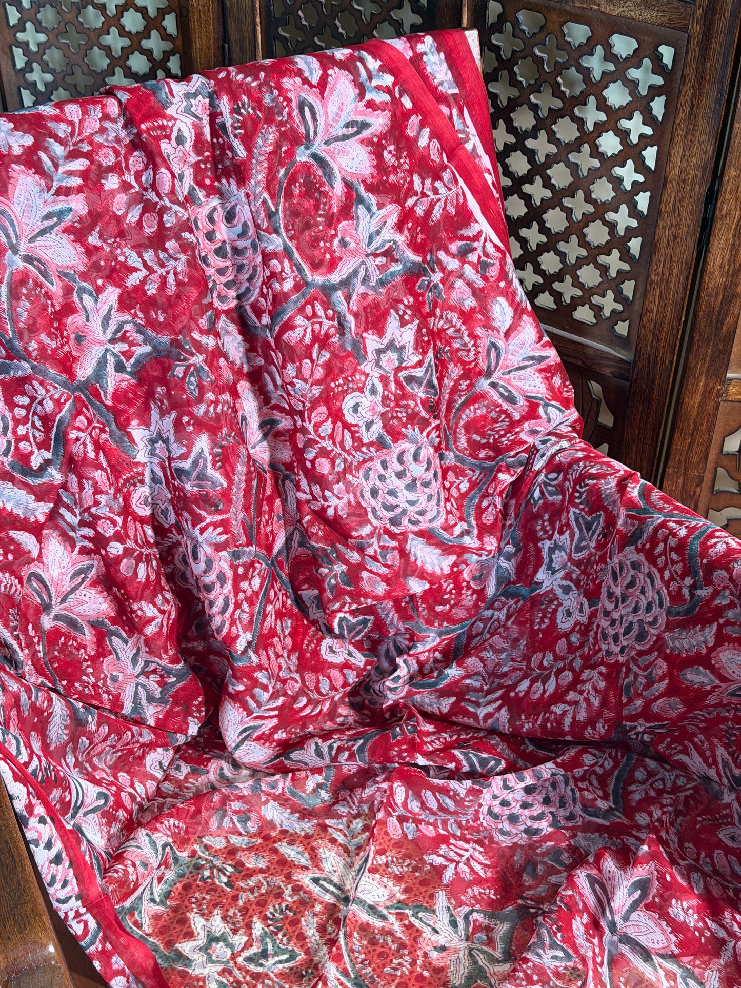 Kiara Chiffon HandBlock Printed Saree